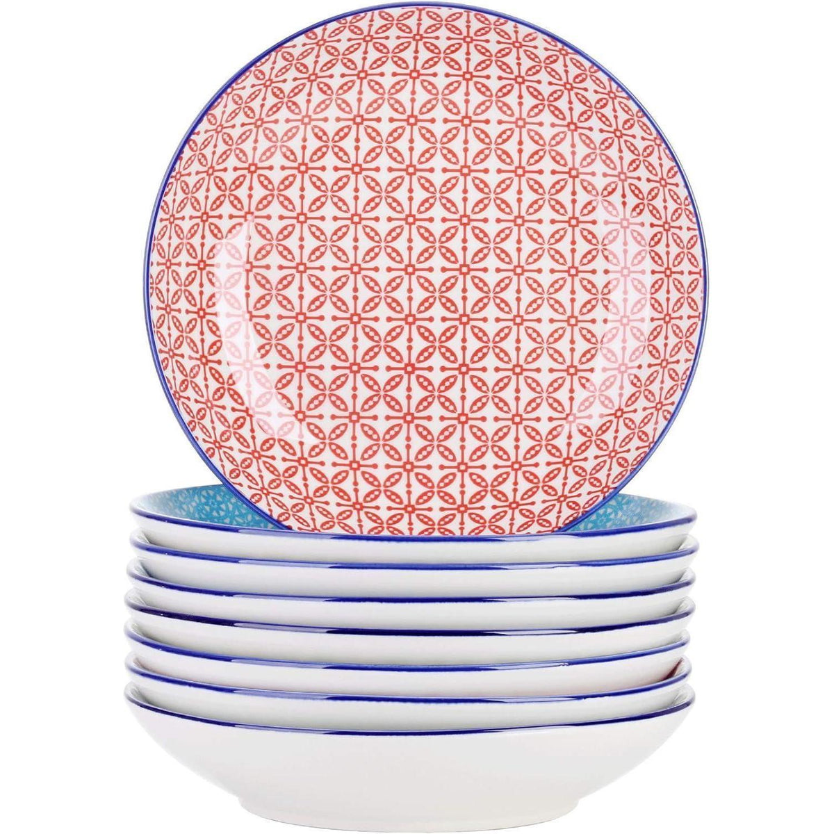 8-teiliges Suppentellerset bunt – Tiefteller 21,5 cm