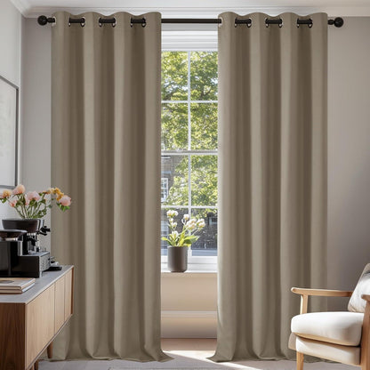 Verdunklungsvorhänge 270x140 cm, Taupe, 2er Set