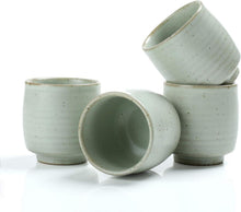Chinesische Teetassen Set, 4 Stk., 175ml, Ruware, grün, handgefertigt
