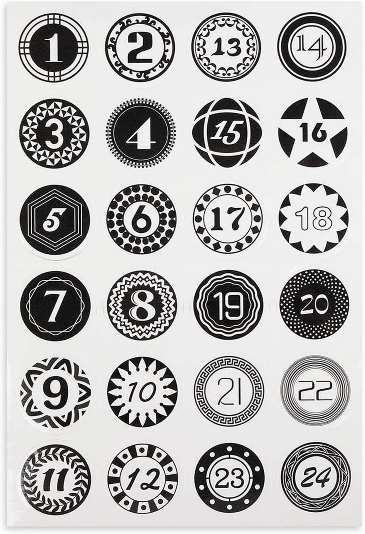 Adventskalender zum Befüllen Kraftpapier Tüten 24 Adventstüten Schwarz