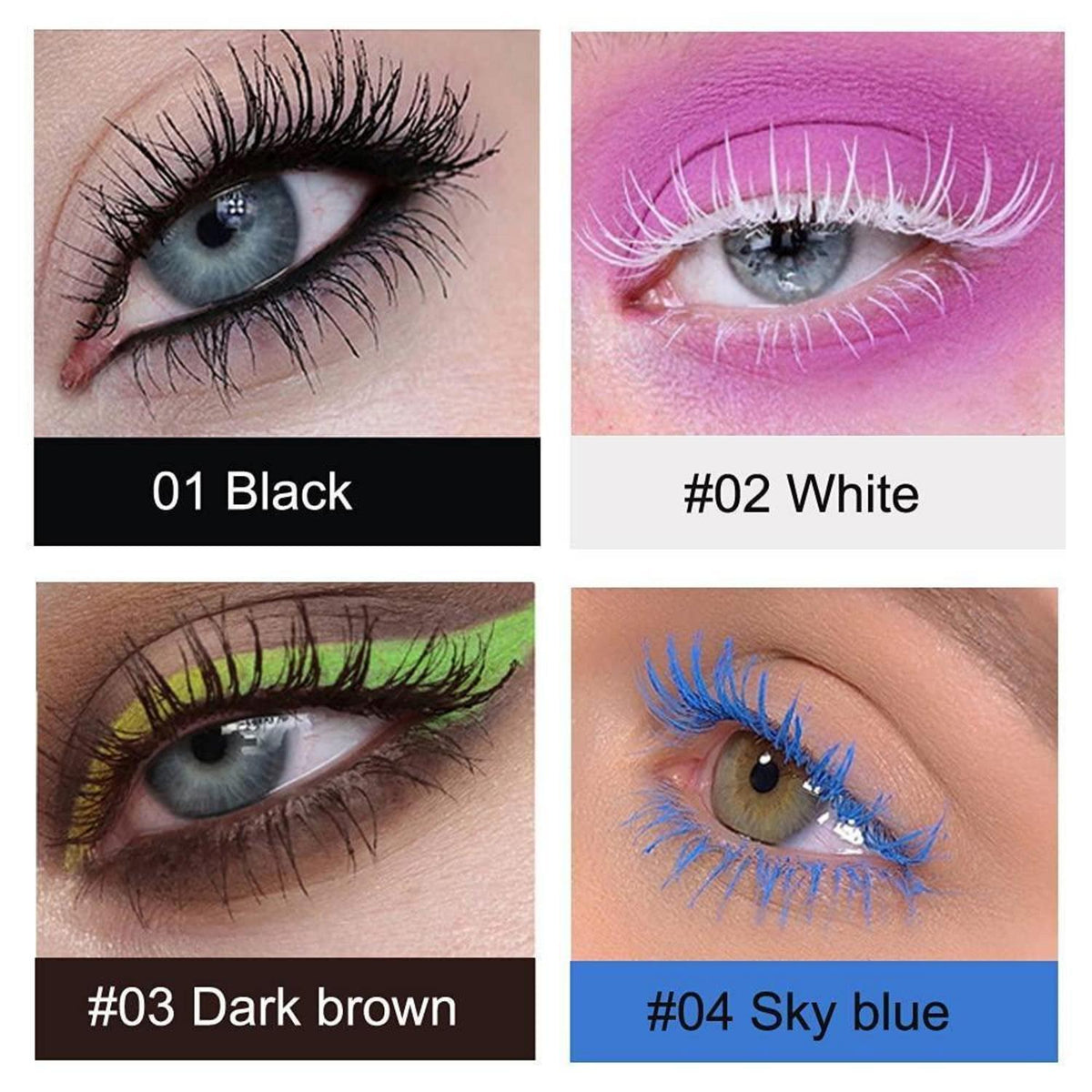 4D Mascara: Lange, dichte Wimpern in Weiß