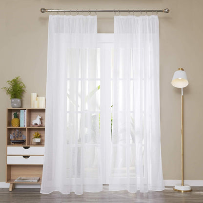Transparente Gardinen für Schienensystem 245x140 Weiß 2er Set