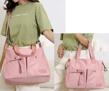 Damen Nylon Hobo Schultertasche Rosa - Multifunktionale
