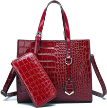 Damen Handtaschen Set Krokodil-Muster Schulter Umhängetasche