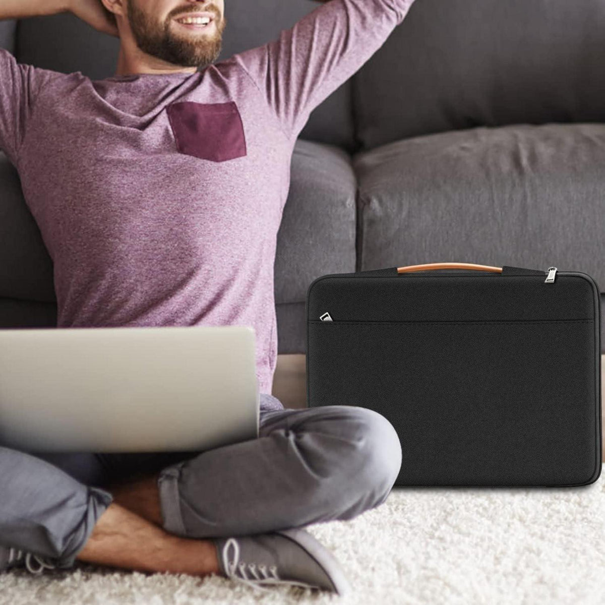 13 Zoll Laptop MacBook Tasche Hülle für Air Pro 2024 13-inch Schwarz