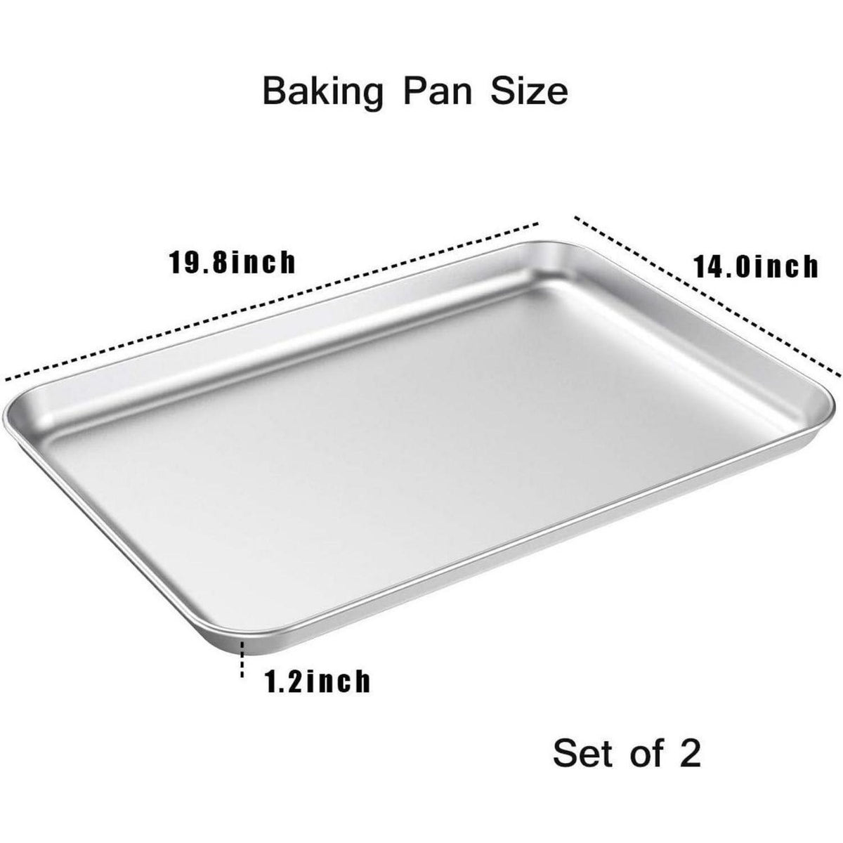 Edelstahl Backblech Set 2er Pack – 50,8 x 35,6 cm