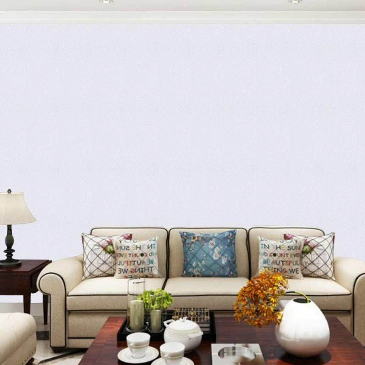 Weiße Selbstklebende Tapete 40x500cm Wohnzimmer Dekoration
