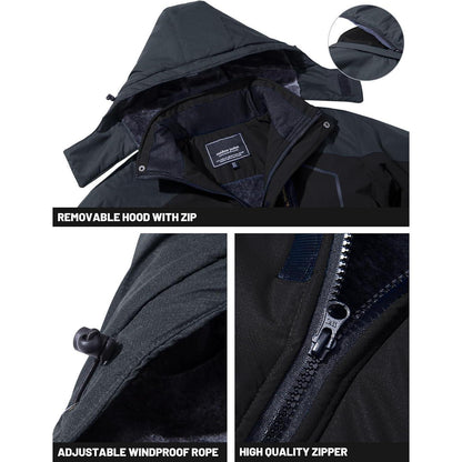 Herren Winterjacke wasserdicht & winddicht mit Fleece-Futter