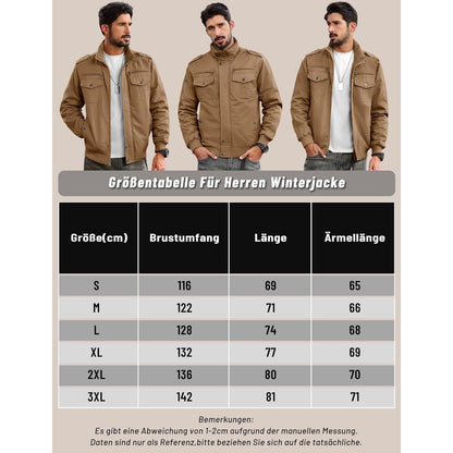 Herren Fleecejacke Winterjacke Warm & Funktional – Outdoor Parka XXL