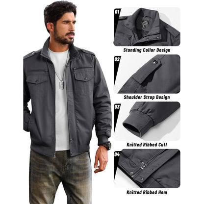 Herren Fleecejacke Winterjacke Grau – Warm & Funktional 3XL