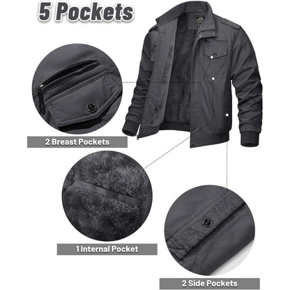Herren Fleecejacke Winterjacke Grau – Warm & Funktional 3XL