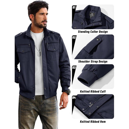 Herren Fleecejacke Winterjacke Warm & Funktional Dunkelblau
