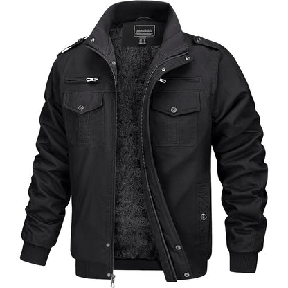 Herren Fleecejacke Winterjacke Warm & Praktisch – Schwarz