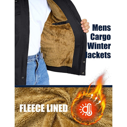 Herren Fleecejacke Winterjacke Warm & Praktisch – Schwarz