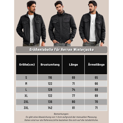Herren Fleecejacke Winterjacke Warm & Praktisch – Schwarz