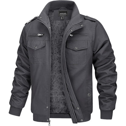 Herren Fleecejacke Winterjacke Warm & Funktional Grau XL