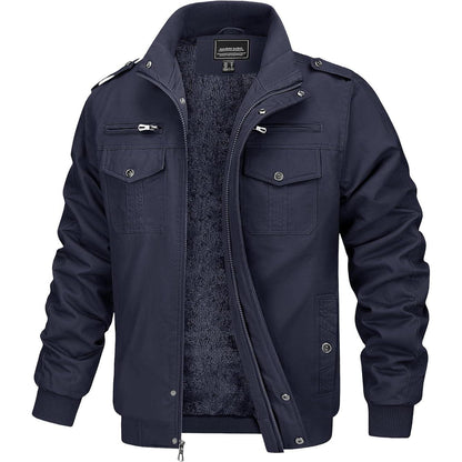 Herren Fleecejacke Winterjacke Warm & Funktional Dunkelblau XXL