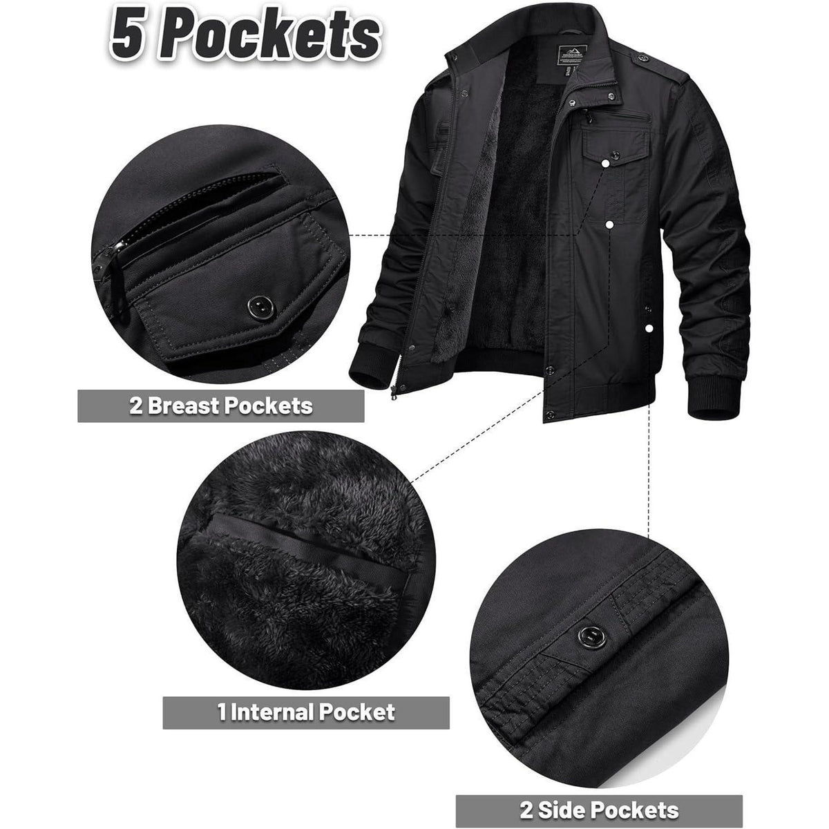 Herren Fleecejacke Winterjacke Warm & Funktional XL