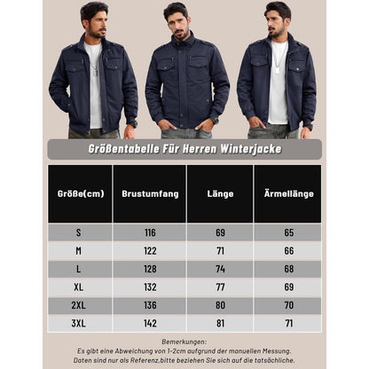 Herren Fleecejacke Winterjacke Warm & Funktional Dunkelblau