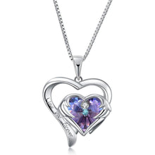 Sterling Silber Herz Halskette Swarovski Kristall lila 925