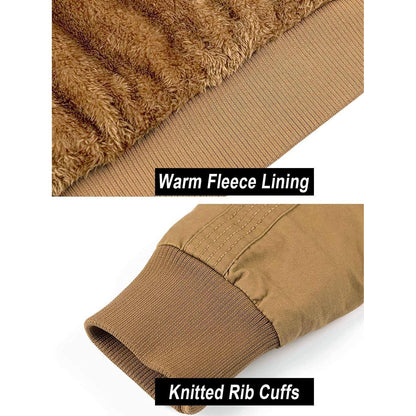 Herren Winterjacke warm gefüttert mit vielen Taschen Khaki M