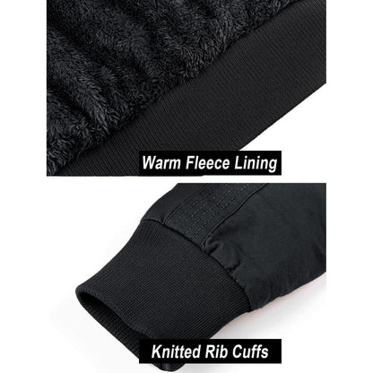 Herren Winterjacke warm gefüttert mit vielen Taschen XXL Schwarz