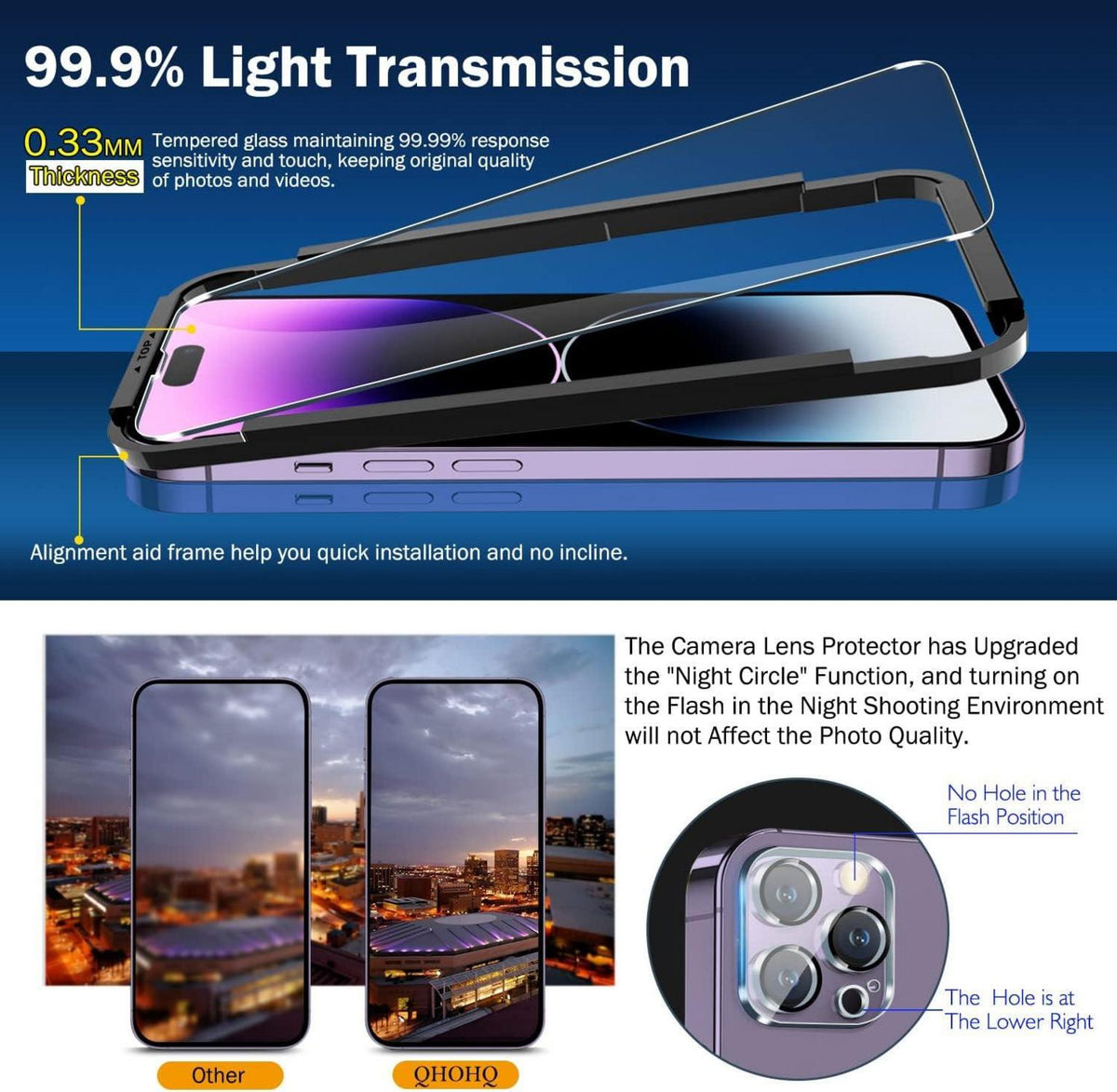 3x Panzerglas & Kameraschutz für iPhone 14 Pro 6.1 12 Pro
