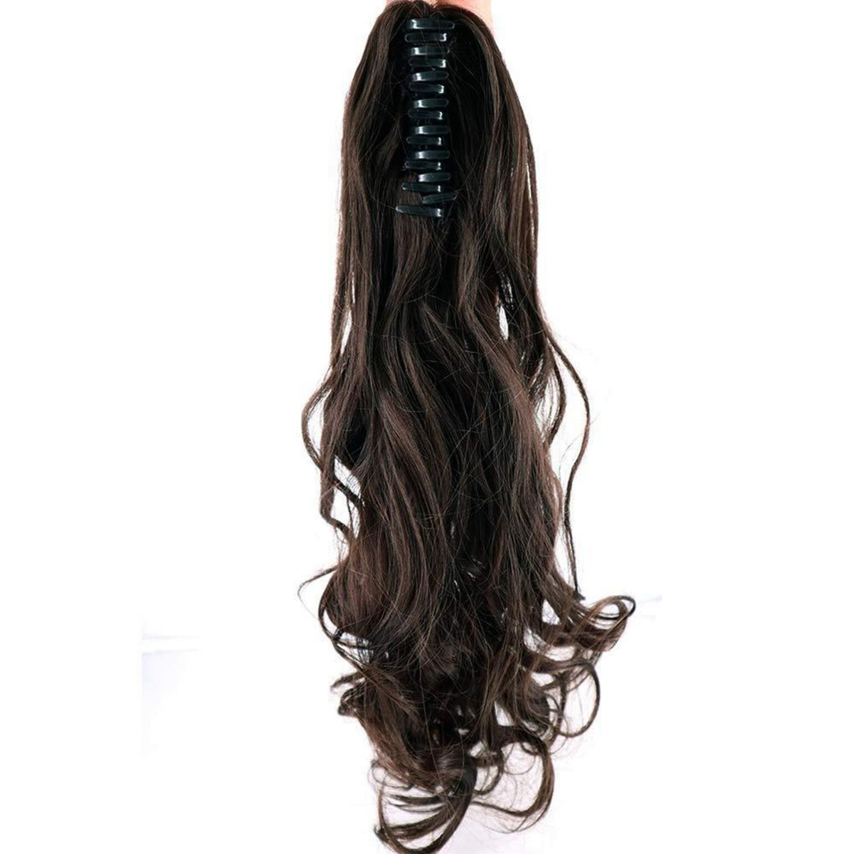 Gewellte Zopfverlängerung Clip-in Mittelbraun 45cm