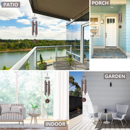 Premium Windspiel Garten 6 Metallrohre Tiefer Ton Patio