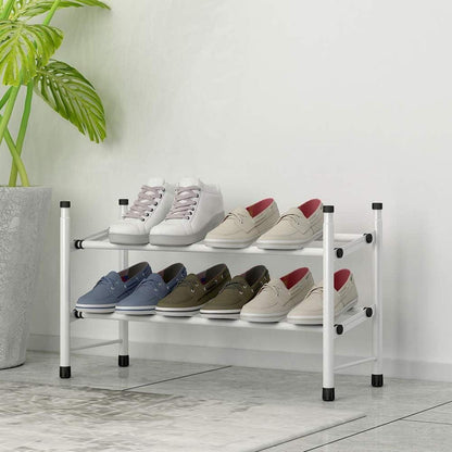 Ausziehbares Schuhregal mit 2 Ebenen für 12 Paar Schuhe