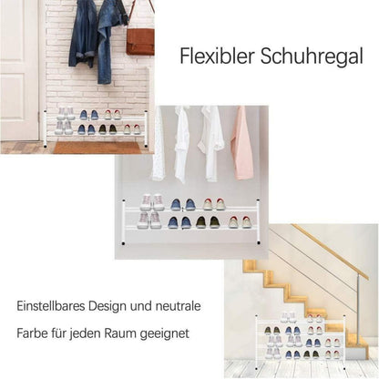 Ausziehbares Schuhregal mit 2 Ebenen für 12 Paar Schuhe