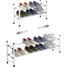 Ausziehbares Schuhregal für 12 Paar Schuhe, stapelbar und