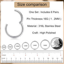 CASSIECA 12 Stück 16G Edelstahl Piercing Nasen Lippe Septum