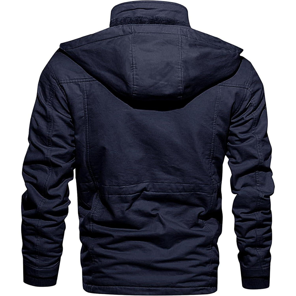 Warme Herren Winterjacke mit Fleece Futter und abnehmbarer Kapuze