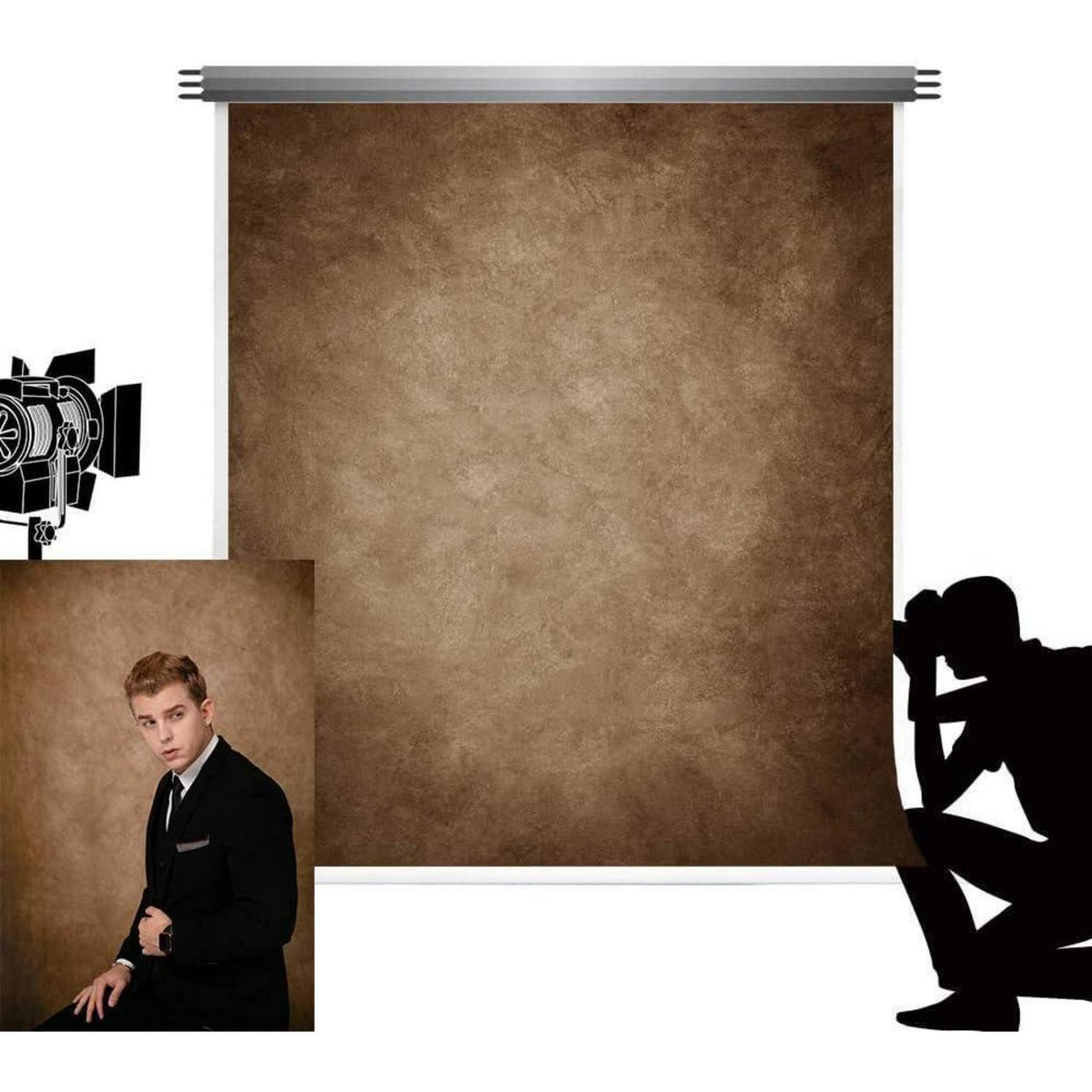 2x3m Dunkelbraun Fotohintergrund – Faltbar & Texturiert