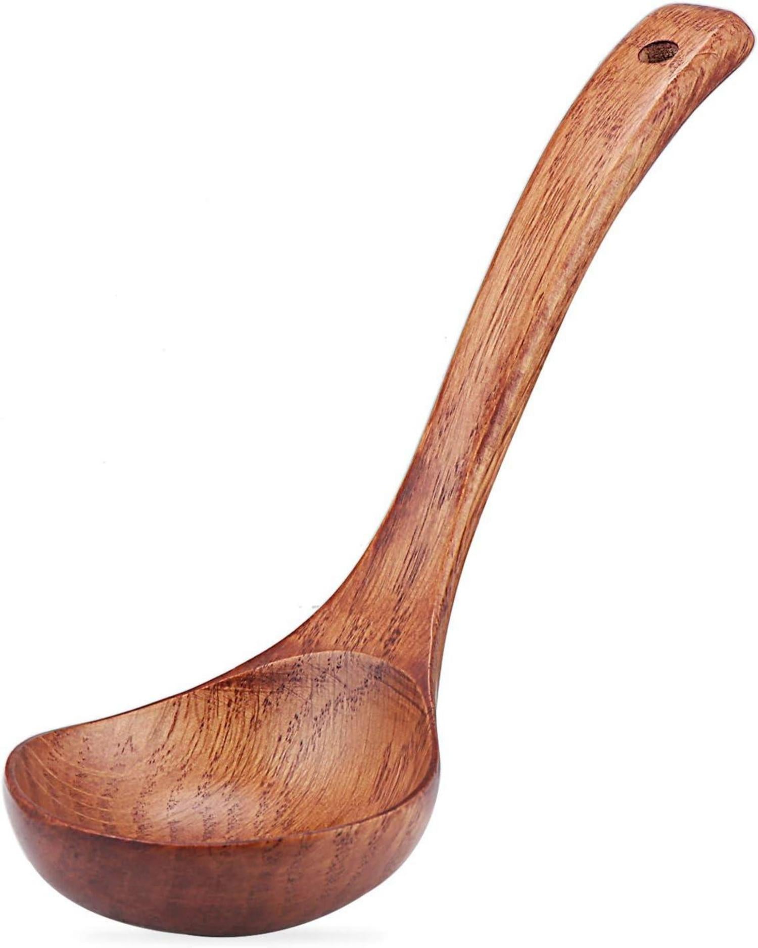 Suppenkelle und Suppenlöffel aus Naturholz 27 cm - Praktisches