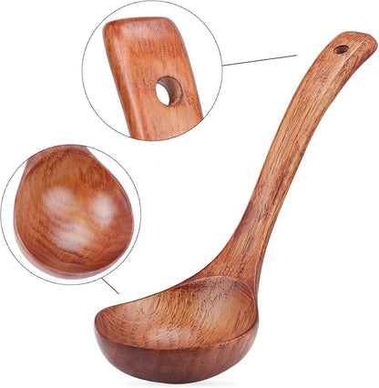 Suppenkelle und Suppenlöffel aus Naturholz 27 cm - Praktisches
