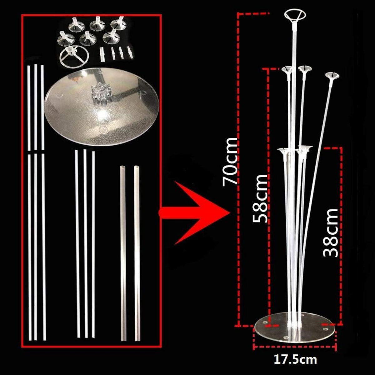 Ballon Stand Kit 4 Stück Luftballons Ständer Halter Hochwertig