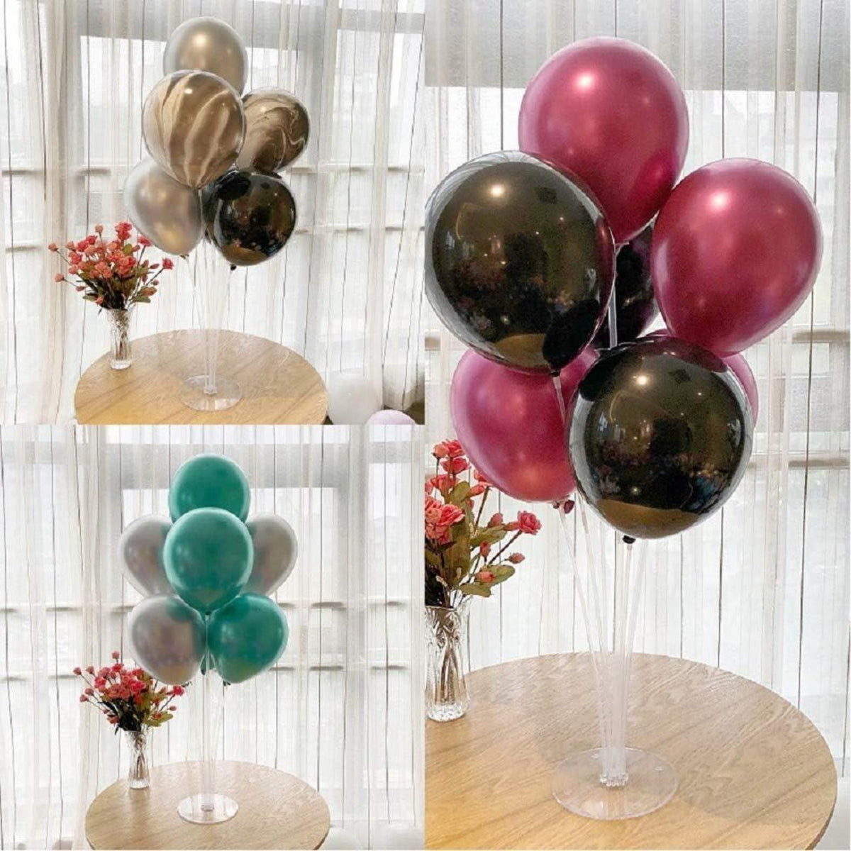 4 Stück Ballon Ständer Set Luftballons Ständer Halter Ballonhalter Kit