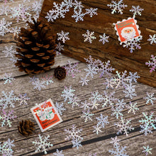 300 Stück Weiße Schneeflocken Konfetti Winter Deko 3 Größen