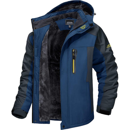 Herren Fleecejacke Winter Warm Gefüttert Skijacke Blau XXL