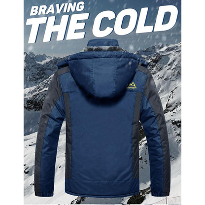 Herren Fleecejacke Winter Warm Gefüttert Skijacke Blau XXL