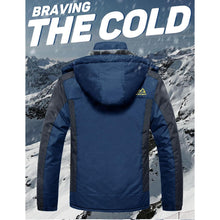 Herren Fleecejacke Winter Warm Gefüttert Skijacke Blau