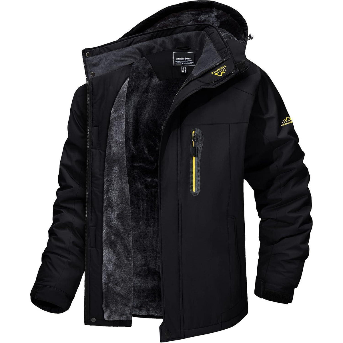 Herren Fleecejacke Winter Warm Gefüttert Skijacke Winddicht Wasserdicht