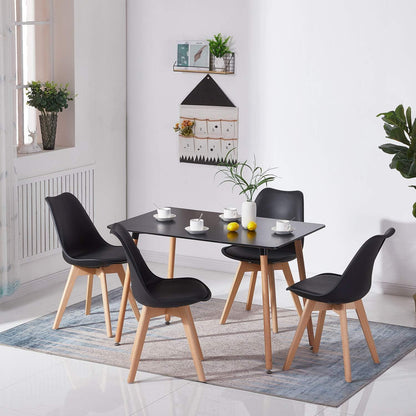 Esstisch rechteckig Schwarz 110x70 cm – MDF Buchenholz