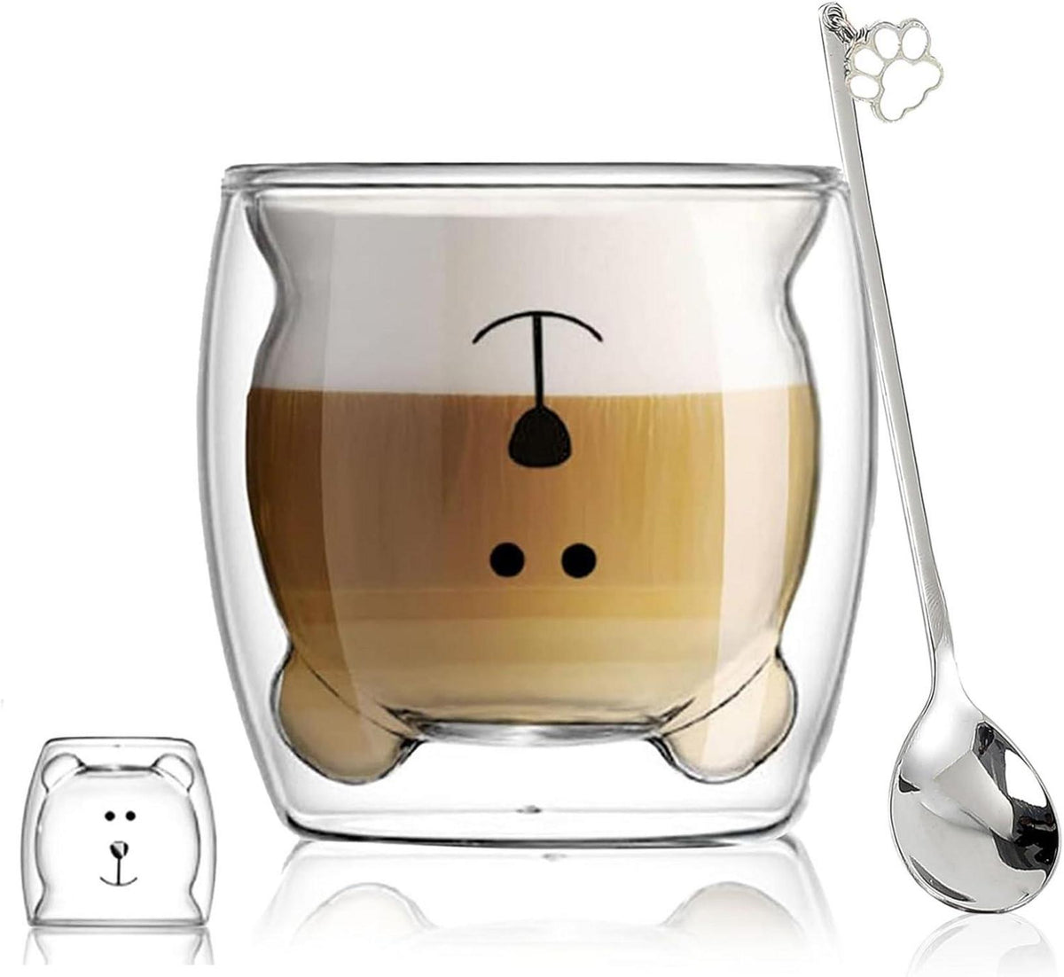Süße Doppelwandige Kaffeegläser Bär Katze 230-280ml