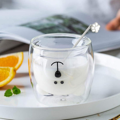Süße Doppelwandige Gläser mit Bärenmotiv 230-280ml