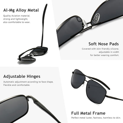 Polarisierte Herren Sonnenbrille Metallrahmen für Angeln Driving Golf