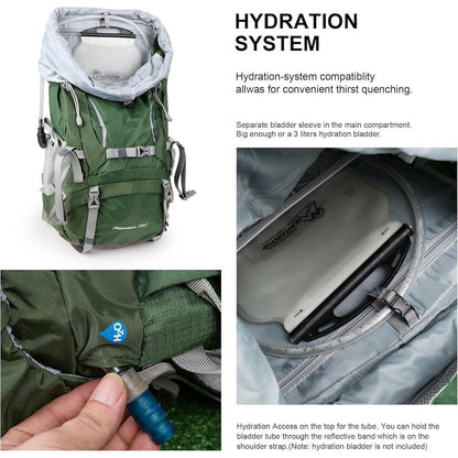 70L Trekkingrucksack Innenrahmen für Herren Damen, Camping