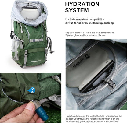 Trekkingrucksack 70L Innenrahmen Rucksack Herren Damen Outdoor Camping